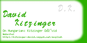 david kitzinger business card